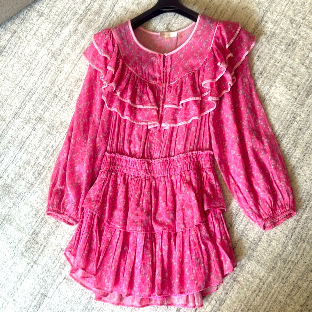 Love Shack Fancy pink long sleeve  Dress